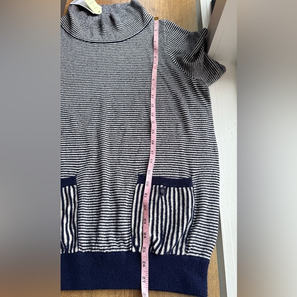 Moth Anthropologie Navy White Stripe Margate Mock Neck Pocket Tunic NWT Large - Picture 5 of 7